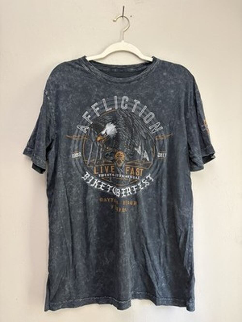 Vintage Affliction Biketoberfest Double-Sided Graphic T-Shirt Black XL (0199)
